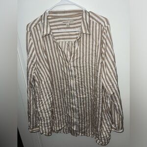 Plus size 1x business casual stripe blouse